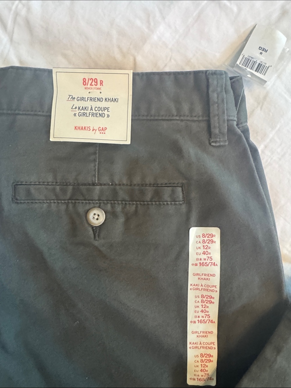 GAP Girlfriend Khaki Pants in Gray